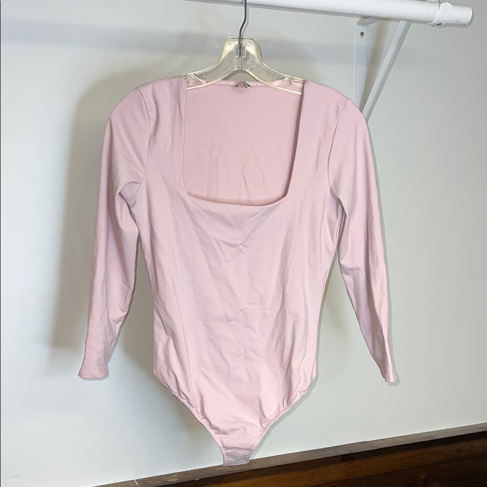 Intimately Free People‎ Soft Pink Square Neck Bodysuit- M